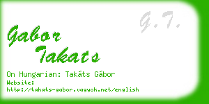 gabor takats business card